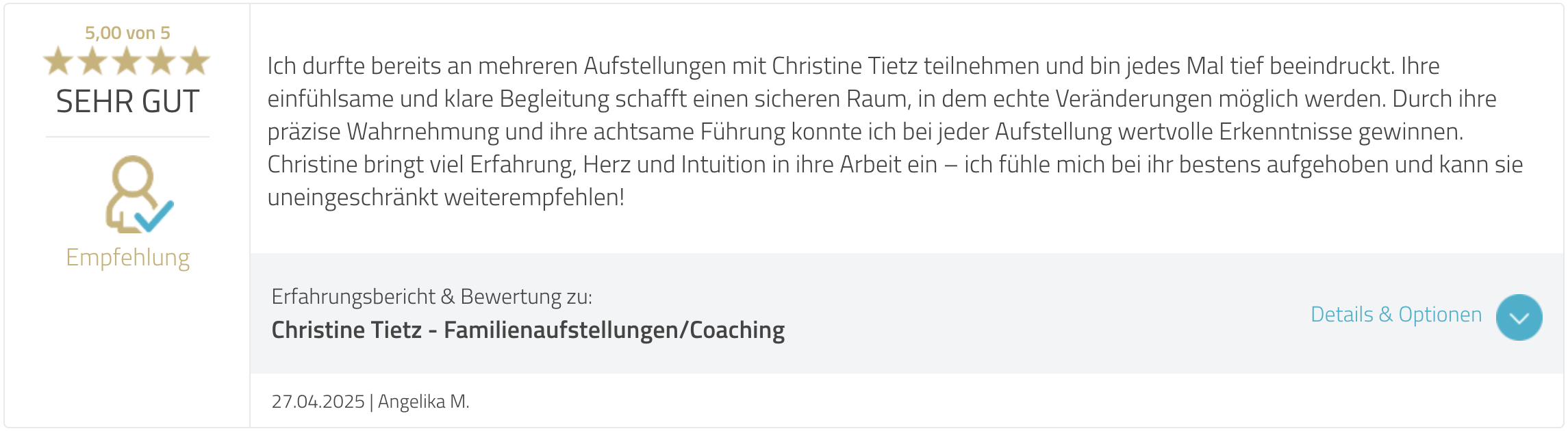 Testimonial - Aufstell-workshop in Zypern